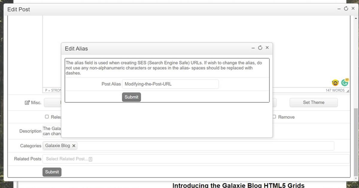 Modifying the Post URL